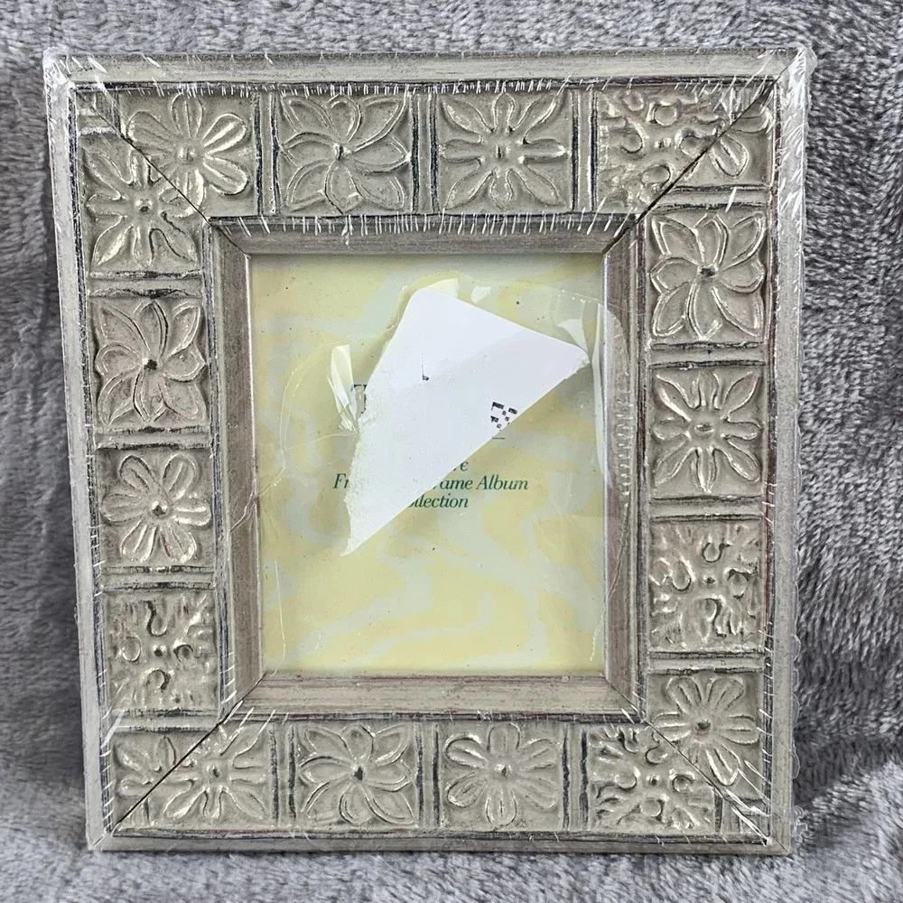 Towle Silversmiths Wooded Silver Leaf ?  Picture Frame Small Ornate Boho Frame